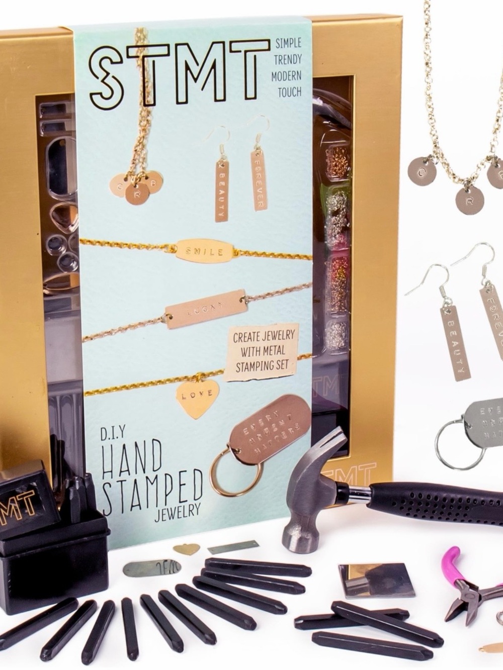 Metal DIY Hand Stamping Jewelry Kit - Rose Gold